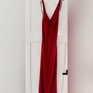 California Concepts Deep Red V-Neck Maxi Dress